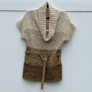 Cowl Neck Cap Sleeve Sweater with belt